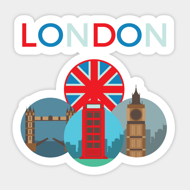 London Landmarks Sticker by superdupertees